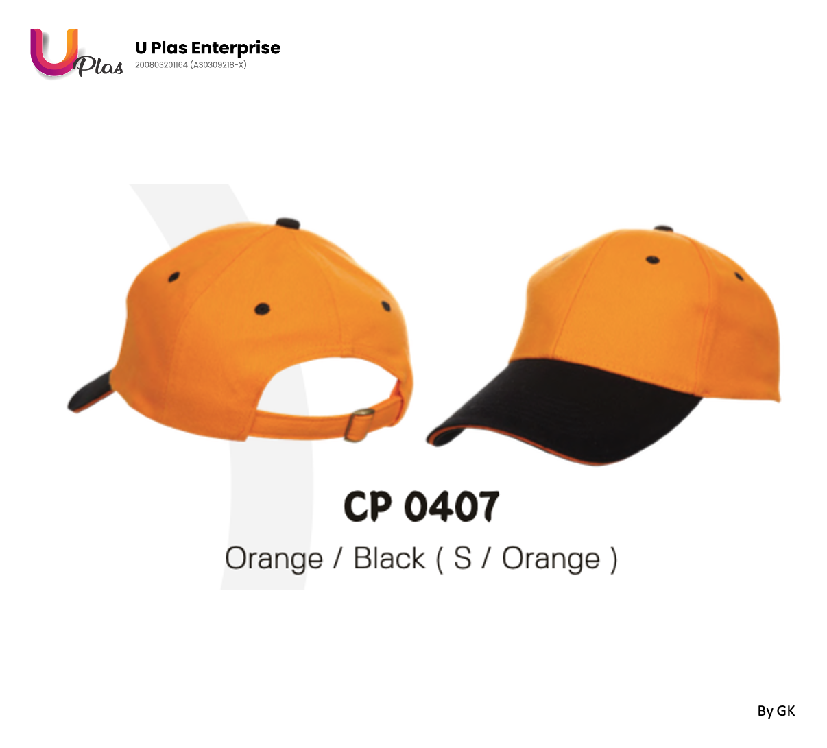 Oren Baseball Cap CP04 | 6-Panel Cotton Brush Cap | 100% Cotton | Unisex | Eco Dye