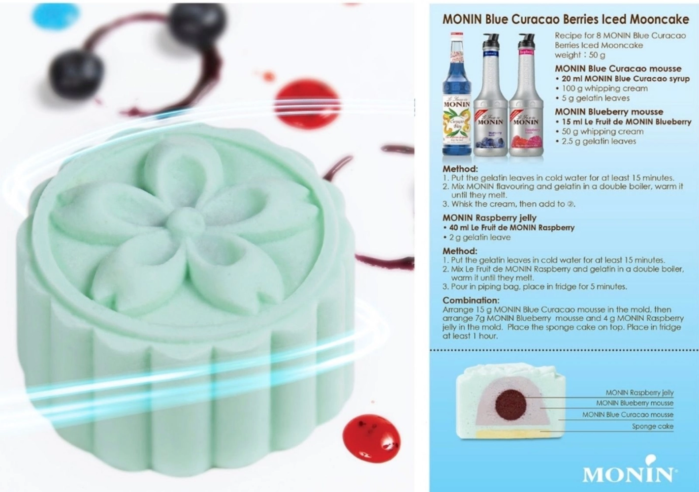 MONIN BLUE CURACAO BERRIES ICED MOONCAKE