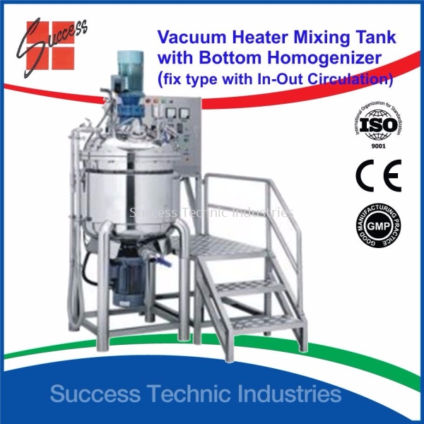 DVH900-200 200liter VACUUM HEATER EMULSIFIER MIXER HOMOGENIZER/LOTION COSMETIC MIXER/HOMOGENIZER MIXER(FIX TY DVH900 "Dyna Cosmo" Fix Types Vacuum emulsifier Mixers with Oil & Water Phase Tank Seri Kembangan, Selangor, Malaysia Fabrication Supplier Supply Manufacturer | Success Technic Industries