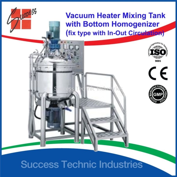 DVH900-50 50liter VACUUM HEATER EMULSIFIER MIXER HOMOGENIZER/LOTION COSMETIC MIXER/HOMOGENIZER MIXER(FIX TY DVH900 "Dyna Cosmo" Fix Types Vacuum emulsifier Mixers with Oil & Water Phase Tank Seri Kembangan, Selangor, Malaysia Fabrication Supplier Supply Manufacturer | Success Technic Industries