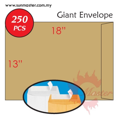 13" x 18" Giant Peel and Seal Envelopes Envelopes ŷ Petaling Jaya (PJ), Selangor, Kuala Lumpur (KL), Malaysia. Supplier, Supply, Supplies, Service | Sun Master Fancy Paper Sdn Bhd