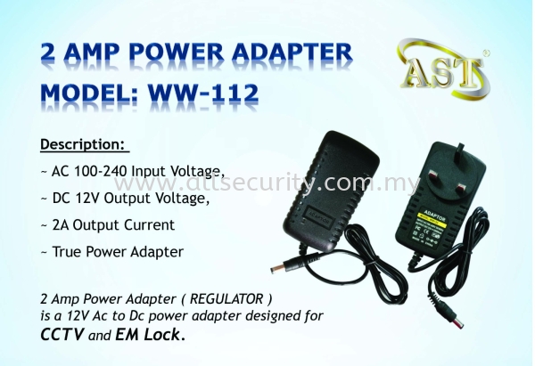 AST 2amp adapter WW-112 ADAPTER Accessories Singapore, Johor, Senai, Selangor, Seremban, Malaysia Manufacturer, Supplier, Supply, Supplies | AST Automation Pte Ltd