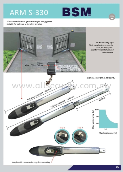 BSM S330 BSM Auto Gate System Singapore, Johor, Senai, Selangor, Seremban, Malaysia Manufacturer, Supplier, Supply, Supplies | AST Automation Pte Ltd