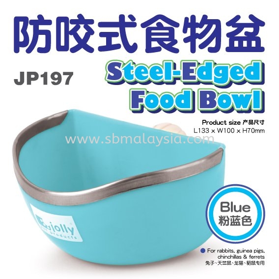 JP197 Jolly Steel-Edged Food Bowl - Blue Chinchilla Food Bowl Chinchilla Malaysia, Johor, Pekan Nanas, Selangor Supply, Supplier, Wholesale | SB Pet (J) Sdn Bhd