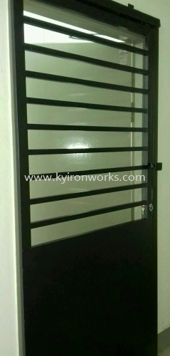 Mild Steel Sliding Door with Half Metal Plate