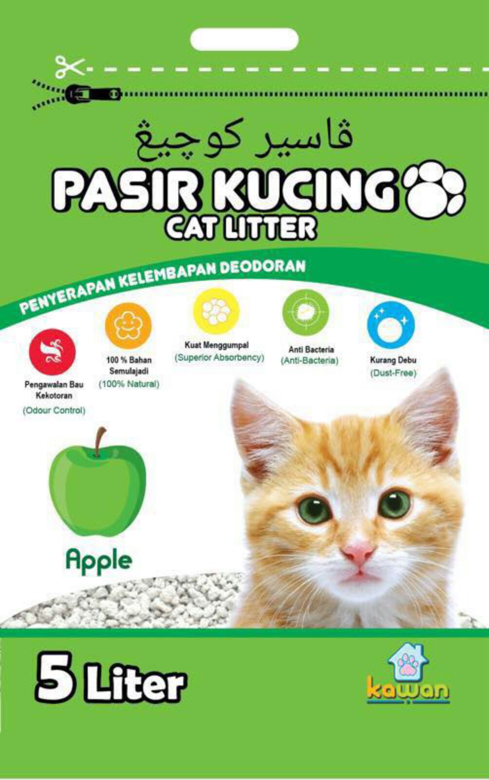 Kawan Pasir Kucing 5L Apple Cat Litter Cat Malaysia, Johor, Pekan 