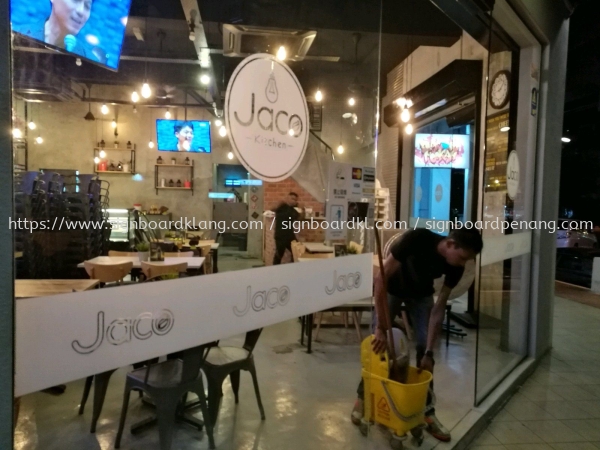 Jaco kitchen cafa frosted die cut sticker at bukit tinggi klang FROSTED STICKER Klang, Malaysia Supplier, Supply, Manufacturer | Great Sign Advertising (M) Sdn Bhd