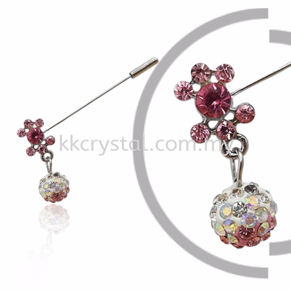 Pin Brooch 7003#, Pink Rose, 2pcs/pack 7003#  Pin Brooch Jewerly Kuala Lumpur (KL), Malaysia, Selangor, Klang, Kepong Wholesaler, Supplier, Supply, Supplies | K&K Crystal Sdn Bhd