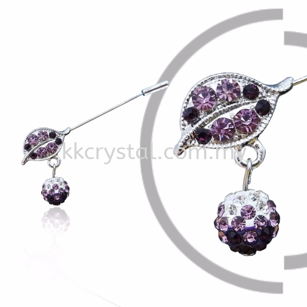 Pin Brooch 7014# (Leaf), Purple Amethyst, 2pcs/pack 7014# Pin Brooch Jewerly Kuala Lumpur (KL), Malaysia, Selangor, Klang, Kepong Wholesaler, Supplier, Supply, Supplies | K&K Crystal Sdn Bhd