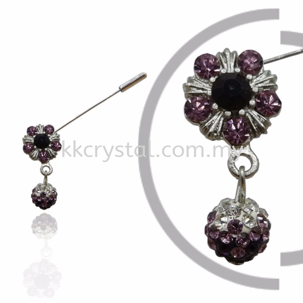 Pin Brooch 7018#, Purple Amethyst, 2pcs/pack 7018# Pin Brooch Jewerly Kuala Lumpur (KL), Malaysia, Selangor, Klang, Kepong Wholesaler, Supplier, Supply, Supplies | K&K Crystal Sdn Bhd