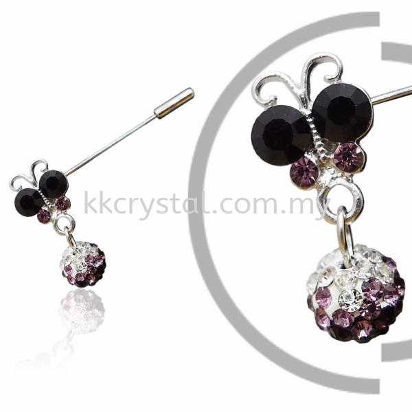 Pin Brooch 7020# (Butterfly), Purple Amethyst, 2pcs/pack 7020# Pin Brooch Jewerly Kuala Lumpur (KL), Malaysia, Selangor, Klang, Kepong Wholesaler, Supplier, Supply, Supplies | K&K Crystal Sdn Bhd