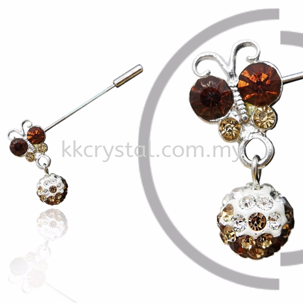 Pin Brooch 7020# (Butterfly), Brown, 2pcs/pack 7020# Pin Brooch Jewerly Kuala Lumpur (KL), Malaysia, Selangor, Klang, Kepong Wholesaler, Supplier, Supply, Supplies | K&K Crystal Sdn Bhd