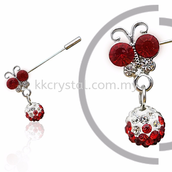 Pin Brooch 7020# (Butterfly), Red Light Siam, 2pcs/pack 7020# Pin Brooch Jewerly Kuala Lumpur (KL), Malaysia, Selangor, Klang, Kepong Wholesaler, Supplier, Supply, Supplies | K&K Crystal Sdn Bhd