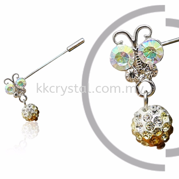 Pin Brooch 7020# (Butterfly), Gold Topaz, 2pcs/pack 7020# Pin Brooch Jewerly Kuala Lumpur (KL), Malaysia, Selangor, Klang, Kepong Wholesaler, Supplier, Supply, Supplies | K&K Crystal Sdn Bhd