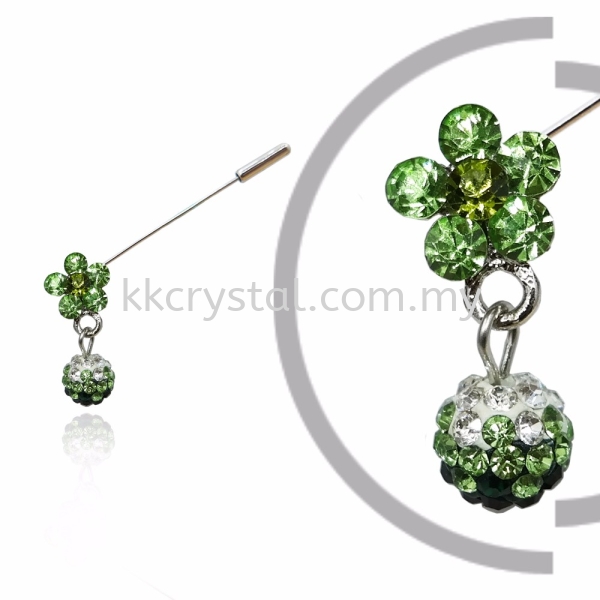 Pin Brooch 7040#, Green Olivine, 2pcs/pack 7040# Pin Brooch Jewerly Kuala Lumpur (KL), Malaysia, Selangor, Klang, Kepong Wholesaler, Supplier, Supply, Supplies | K&K Crystal Sdn Bhd