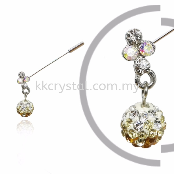 PIn Brooch 7046#, Gold Topaz, 2pcs/pack 7046# Pin Brooch Jewerly Kuala Lumpur (KL), Malaysia, Selangor, Klang, Kepong Wholesaler, Supplier, Supply, Supplies | K&K Crystal Sdn Bhd