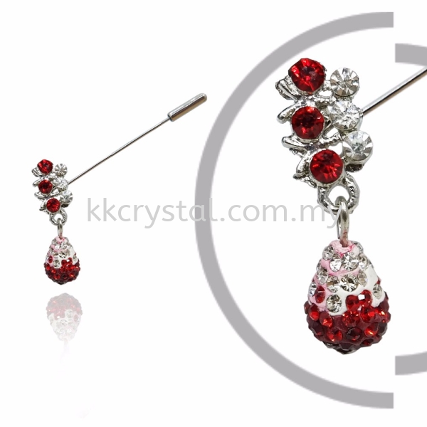 Pin Brooch 7032#_A, Red Light Siam, 2pcs/pack 7032#_A Pin Brooch Jewerly Kuala Lumpur (KL), Malaysia, Selangor, Klang, Kepong Wholesaler, Supplier, Supply, Supplies | K&K Crystal Sdn Bhd