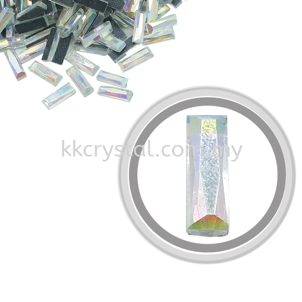 Flatback Hotfix 604, Rectangular (Multi Faceted), 4x12mm, Crystal AB, 360pcs/pack Flatback Rhinestones - Special Shape Hotfix Kuala Lumpur (KL), Malaysia, Selangor, Klang, Kepong Wholesaler, Supplier, Supply, Supplies | K&K Crystal Sdn Bhd