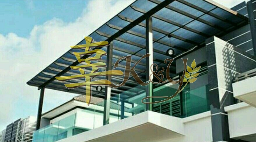 Mild Steel Polycarbonate Grey Colour(3mm)Pergola Roof Awning -Frame Ms 1 1/2x3(1.6) or Ms 2x4(1.6) Hollow ,Bean 2x5(1.9) Hollow, Pillar Ms 4x4(1.9)Hollow 