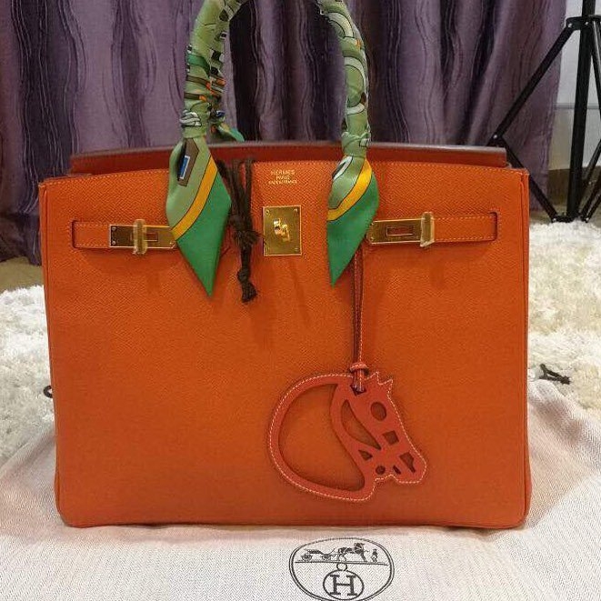 SOLD) Hermes Birkin 35 Epsom Leather in Signature Orange Hermes