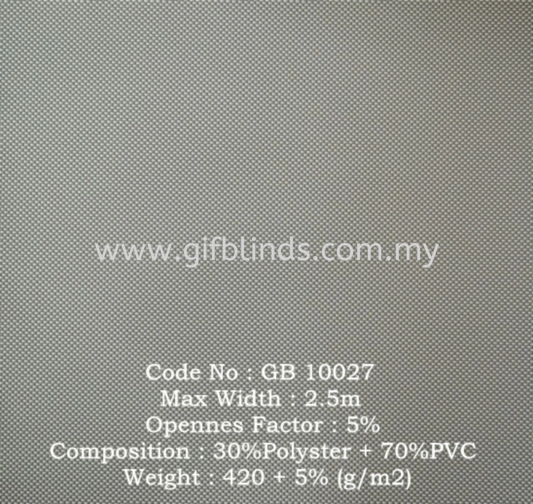 Sunscreen Roller Blinds Sample GB10027