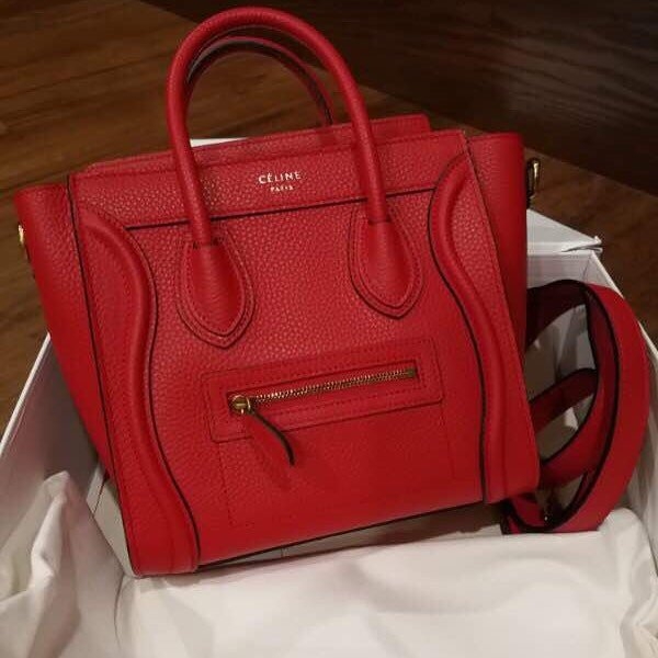 (SOLD) Celine Nano Grained Calfskin Luggage Tote in Red with Strap Celine Kuala Lumpur (KL), Selangor, Malaysia. Supplier, Retailer, Supplies, Supply | BSG Infinity (M) Sdn Bhd