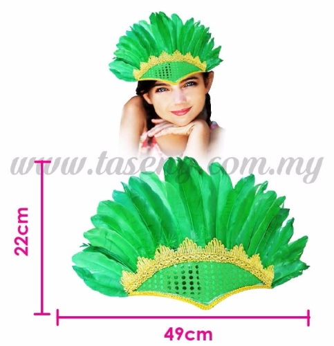 Head Feather Mask1 Green (HMK-FT1-GN)