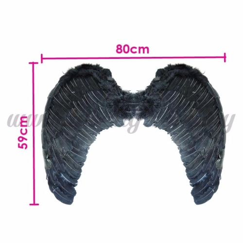 Feather Wings (L) Black (P-AC-W2BL)