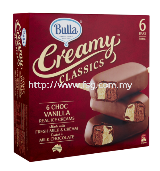 Bulla Creamy Classic 6s Choc Vanilla Twins Bulla Premium Ice Cream  Kuala Lumpur (KL), Selangor, Malaysia Supplier, Supply, Supplies, Distributor | Five Star Gourmet Sdn Bhd