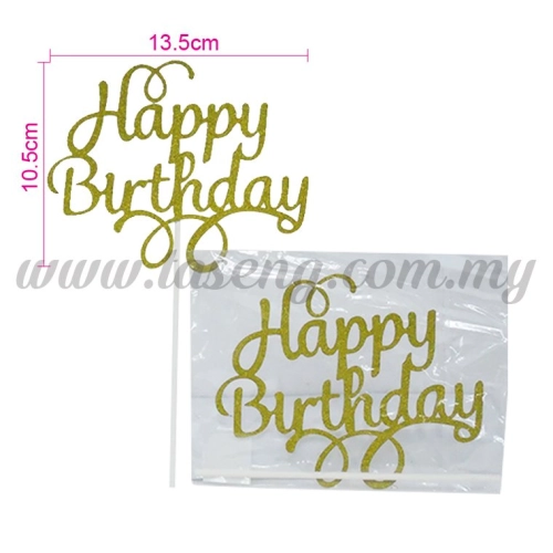 Cake Topper *HAPPY BIRTHDAY GOLD (CT-HB-05G)