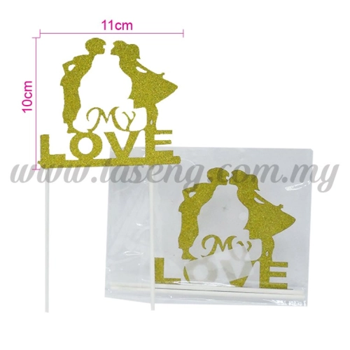 Cake Topper *LOVE GOLD (CT-WD-03G)