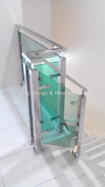 Staircase Glass Railing at Setia Alam Staircase Glass Klang, Selangor, Kuala Lumpur (KL), Malaysia Renovation, Contractor, Company, Service | Ng Design & Renovation