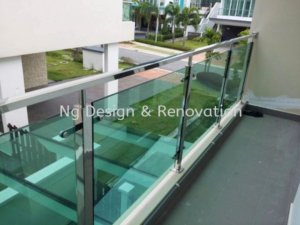 Staircase Glass Railing at Selangor Staircase Glass Klang, Selangor, Kuala Lumpur (KL), Malaysia Renovation, Contractor, Company, Service | Ng Design & Renovation