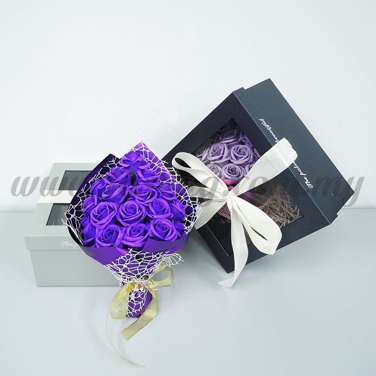 18pcs Soap Flower -Purple (FW-1810)