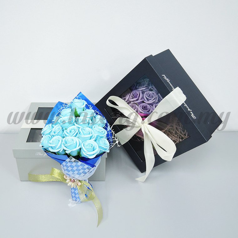18pcs Soap Flower -Baby Blue (FW-1813)