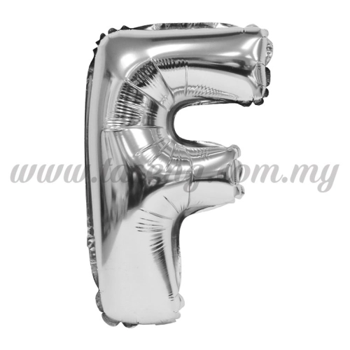 16inch Foil Balloon Alphabet F - Silver (FB-16-FS)