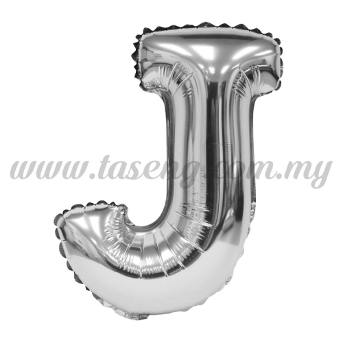 16inch Foil Balloon Alphabet J - Silver (FB-16-JS)
