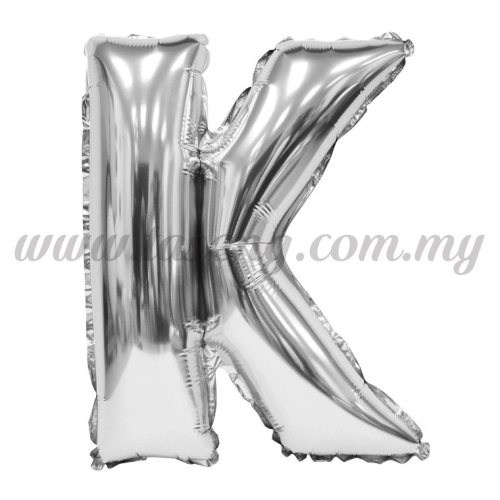 16inch Foil Balloon Alphabet K - Silver (FB-16-KS)
