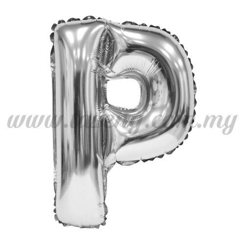 16inch Foil Balloon Alphabet P - Silver (FB-16-PS)