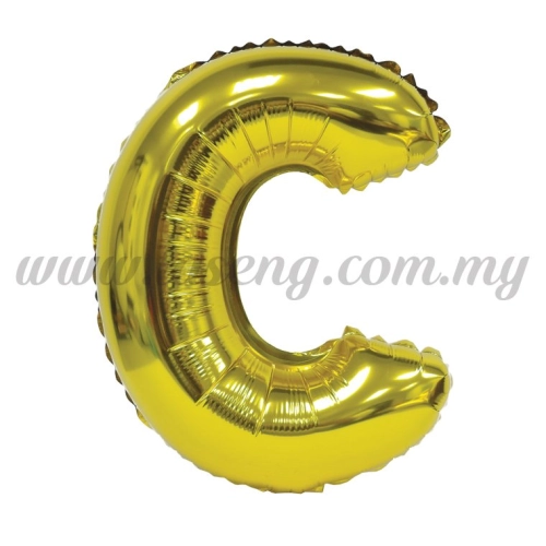 16inch Foil Balloon Alphabet C - Gold (FB-16-CG)