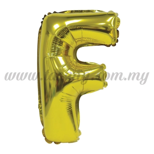 16inch Foil Balloon Alphabet F - Gold (FB-16-FG)