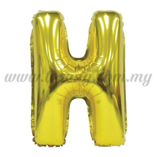 16inch Foil Balloon Alphabet H - Gold (FB-16-HG)