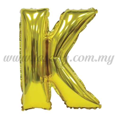 16inch Foil Balloon Alphabet K - Gold (FB-16-KG)