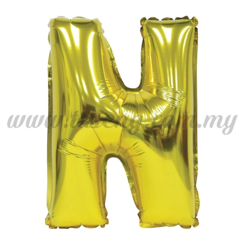 16inch Foil Balloon Alphabet N - Gold (FB-16-NG)