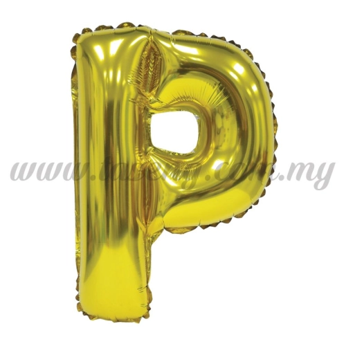 16inch Foil Balloon Alphabet P - Gold (FB-16-PG)