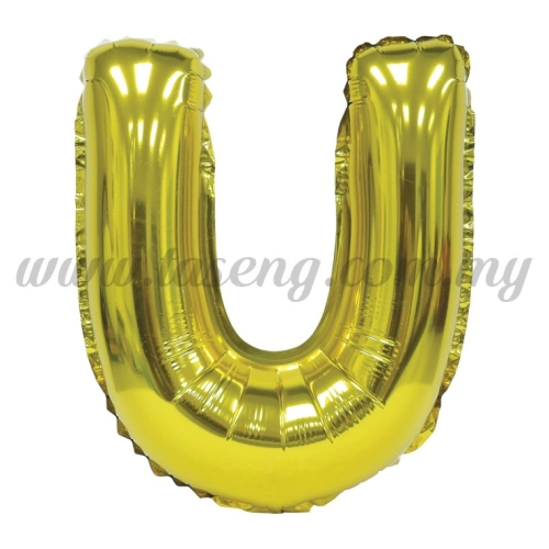 16inch Foil Balloon Alphabet U - Gold (FB-16-UG)