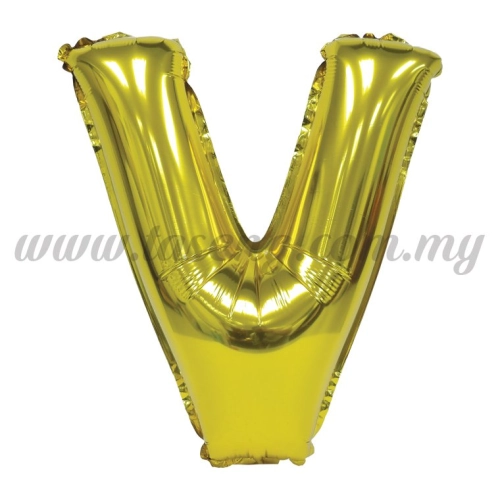 16inch Foil Balloon Alphabet V - Gold (FB-16-VG)