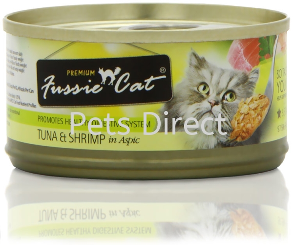 Fussie Cat Tuna With Shrimp In Aspic 80g Fussie Cat Premium Cat Canned Food Selangor, Malaysia, Kuala Lumpur (KL), Klang, Subang Jaya, Shah Alam Supplier, Suppliers, Supply, Supplies | Pets Direct