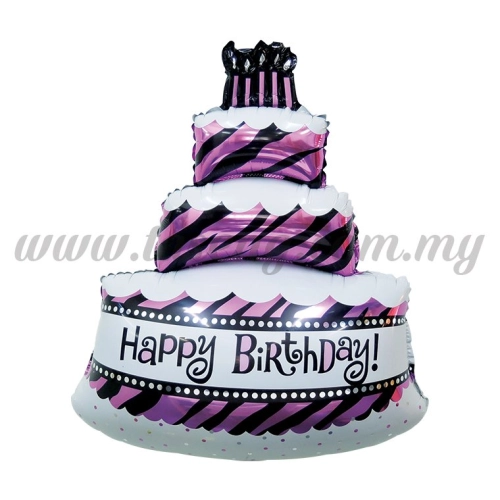 [BIRTHDAY] 3LAYER ZEBRA CAKE Foil Balloon (FB-754)