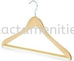 Open Hook Wooden Hanger with PVC Hose Bar